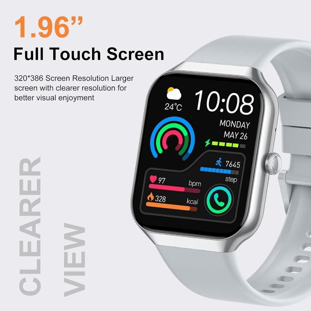 Men's Sliver Fitness Activity Tracke with Pedometer Comfortable Smartwatch - Picture 3 of 7